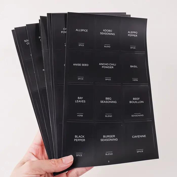 Ensemble d'étiquettes autocollantes imperméables pour pots de cuisine