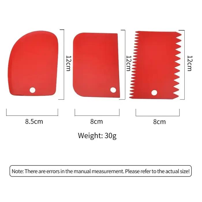 Ensemble de grattoirs à crème en plastique épais rouge pour pâtisserie et cuisson polyvalents occasions spéciales