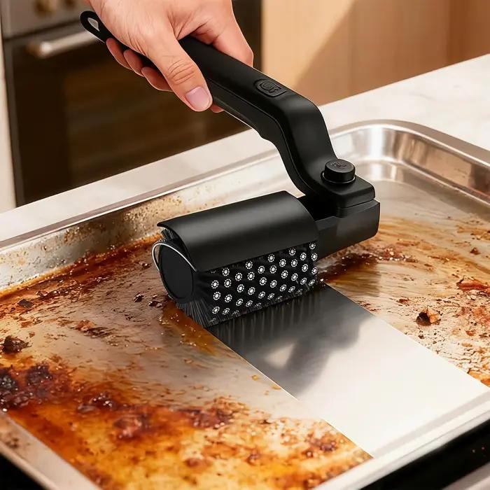 Brosse de nettoyage électrique pour barbecue avec 2 brosses en acier inoxydable