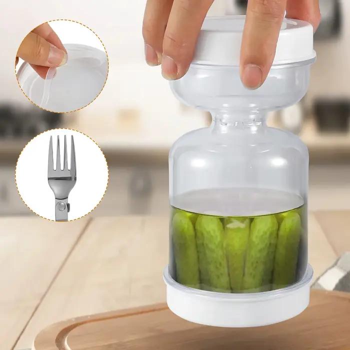 Pot de cornichons distributeur sec et humide cornichon Olives pot de sablier étanche réutilisable pour le stockage des