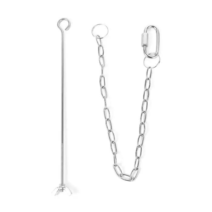 Brochette de légumes de poulet en acier inoxydable, longueur réglable, antirouille, mangeoire suspendue, créative, facile à installer