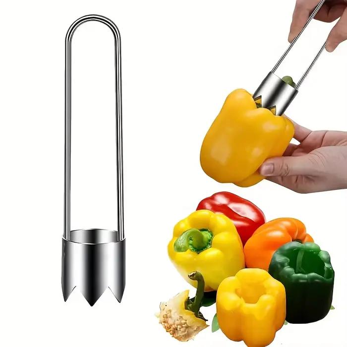 2 outils de dénoyautage en acier inoxydable, adaptés aux pommes, aux poivrons, aux tomates et à l'élimination des noyaux de fruits. Durable et Pratique