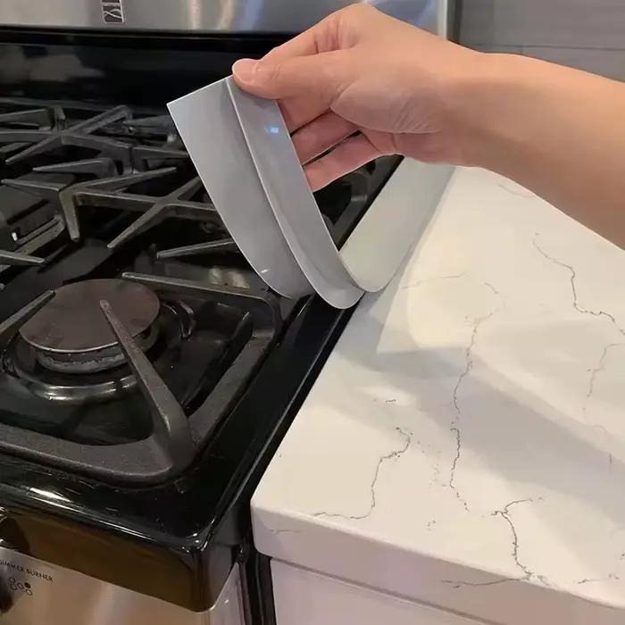 Bande d'étanchéité en silicone pour cuisinière à gaz, bande anti-graisse et anti-taches pour cuisine, insert en silicone, accessoires de cuisine
