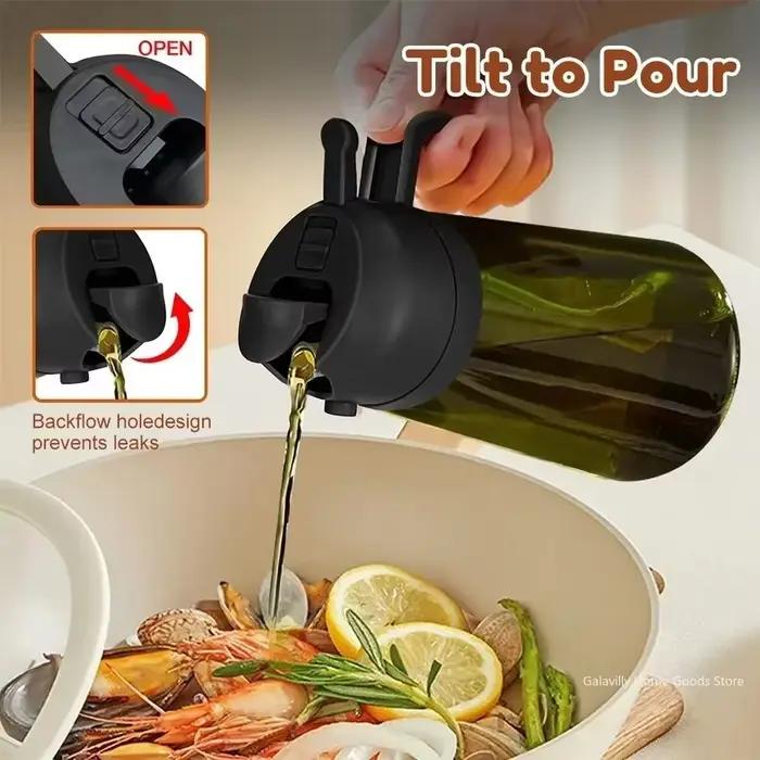 Pulvérisateur d'huile foncée bloquant la lumière de 470ML pour la cuisson bouteille distributrice