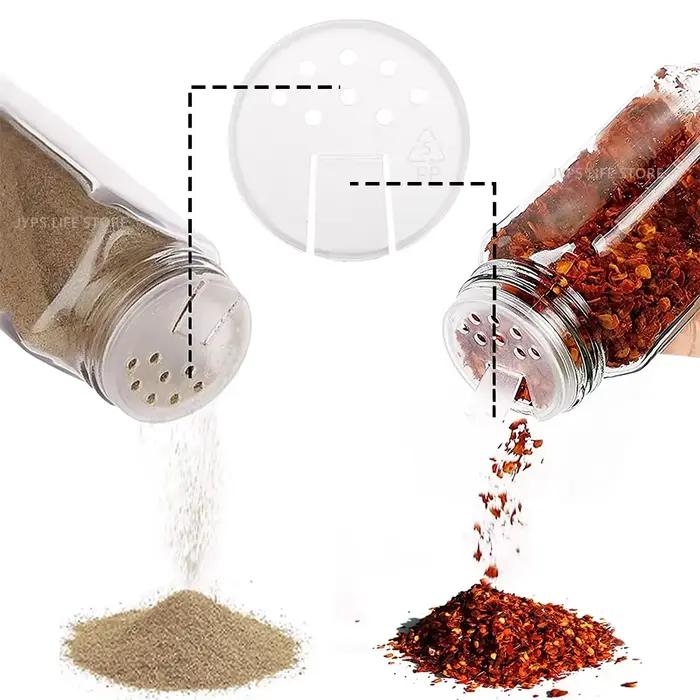 Pots à épices en verre avec couvercles métalliques