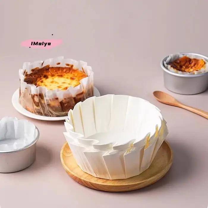 Plateau en papier à l'huile de cheesecake Basque antiadhésif