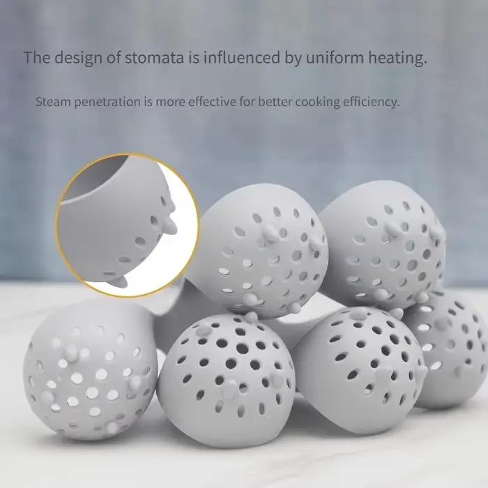 Porte-œufs 4/6, cuiseur à œufs en silicone résistant aux hautes températures pour la cuisine domestique – Idéal pour la cuisson des œufs à la vapeur pour le petit déjeuner familial