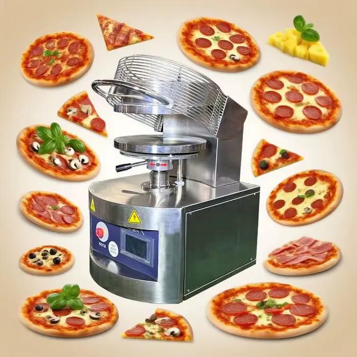 Machine à presser la pâte à pizza personnalisée, très vendue, avec plaque chauffante à contrôle indépendant, base automatique commerciale