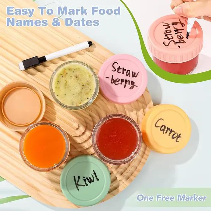 Lot de 6 pots en verre de 120 ml de qualité alimentaire pour bébés