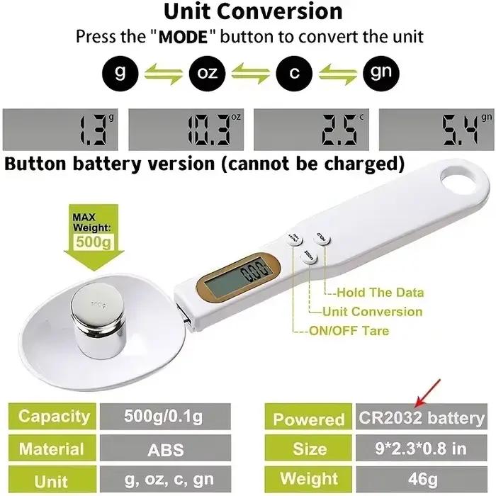 Balance de cuisine électronique 500g 0.1g LCD mesure numérique farine alimentaire cuillère