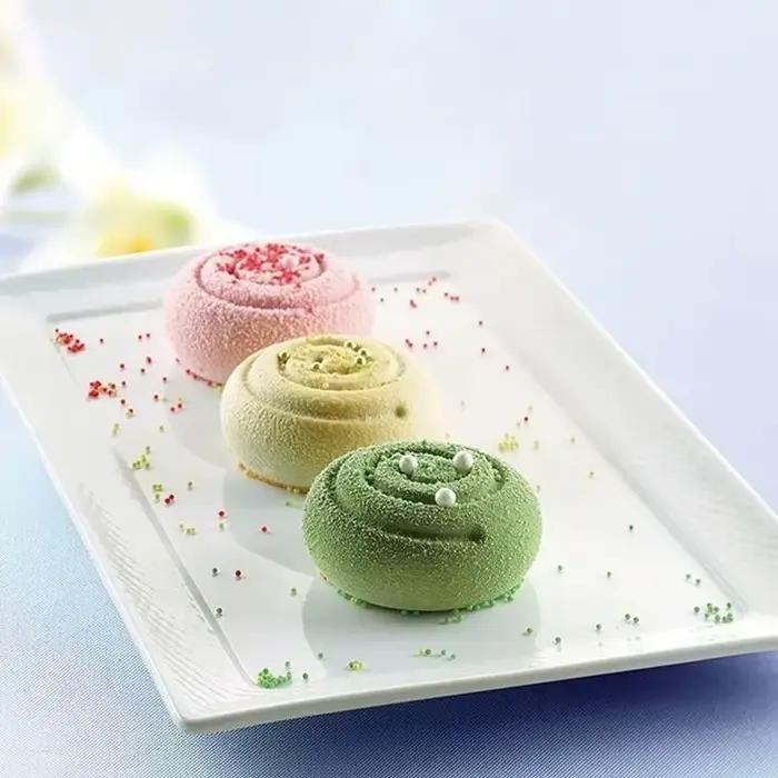 Moules en rouleau de cannelle en Silicone, 6 trous, boucle Vortex, gâteau Fondant, Dessert, pain au chocolat, ustensiles de cuisson, outils de décoration
