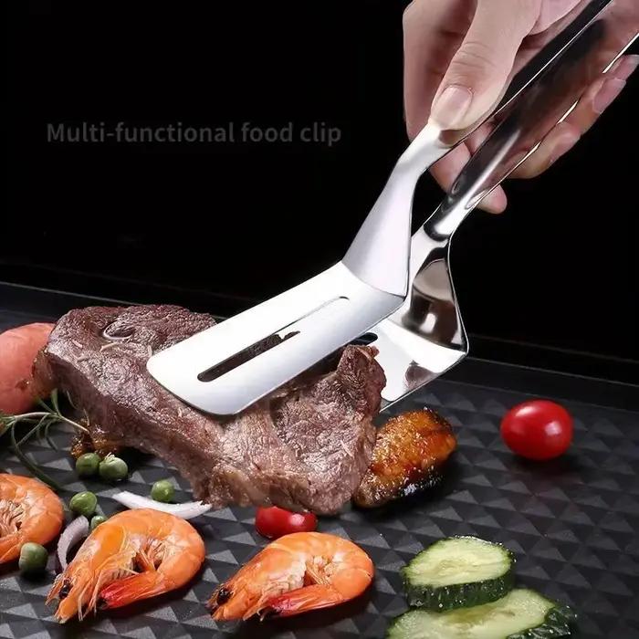 Pinces de cuisine en acier inoxydable de qualité supérieure, pince à pain polyvalente, pinces à Steak, pince à Steak frit, pinces à barbecue