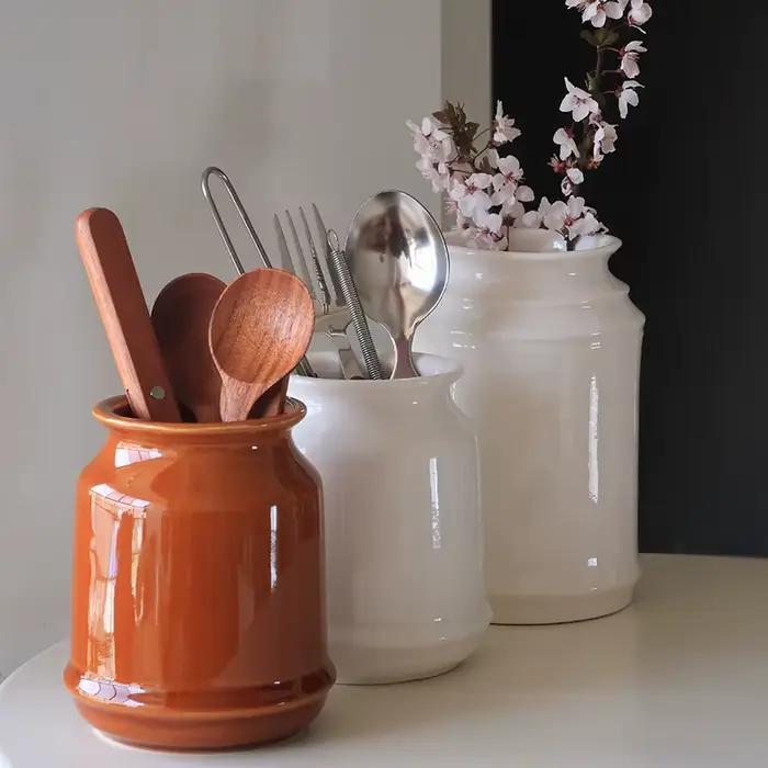 Porte-ustensiles de cuisine en porcelaine pour dessus de seau