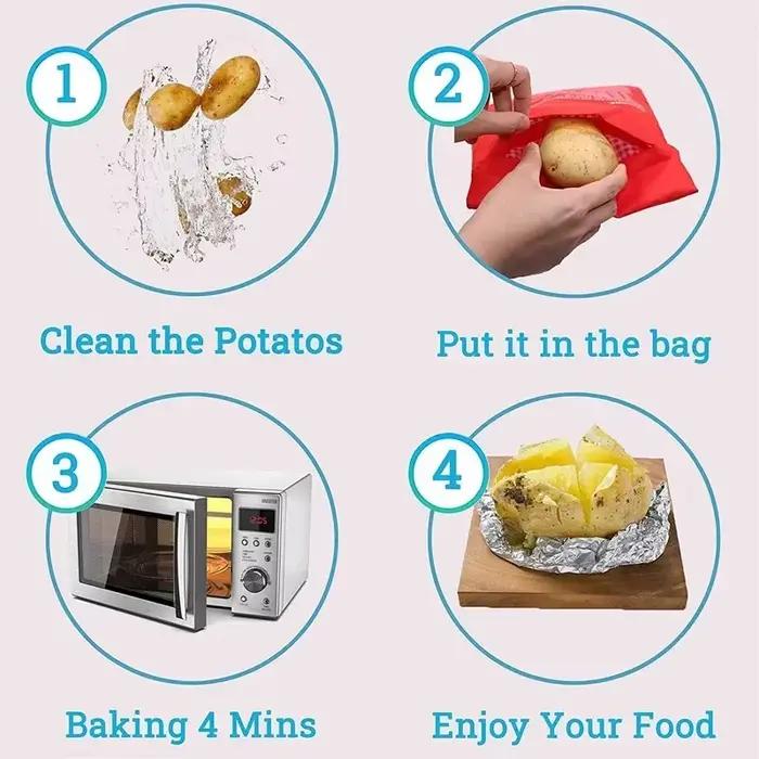 Le sac de pommes de terre au micro-ondes peut être réutilisé. Sac