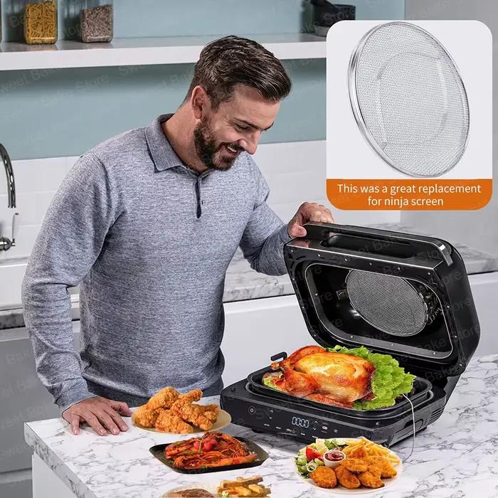 Bouclier anti-éclaboussures de remplacement en acier inoxydable pour friteuse à air Ninja Foodi FG551, DG551, BG500A, Ninja 6 en 1 Smart XL, gril intérieur