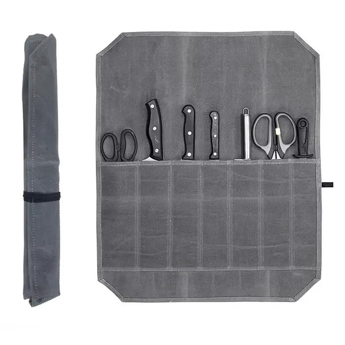 Sacs à couteaux en toile, sacs à couteaux portables, sacs de rangement pour couteaux de chef, sacs de rangement pour couteaux imperméables avec 7 emplacements