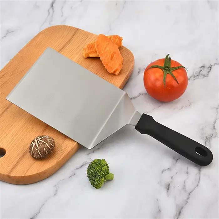 Spatule de cuisine en acier inoxydable avec poignée antidérapante pour barbecue et préparation de hamburgers à offrir pour la cuisine domestique