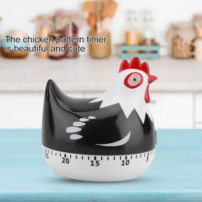 Minuteur de cuisine en forme de poulet, en plastique, avec fonction de rappel et compte à rebours, alarme sonore