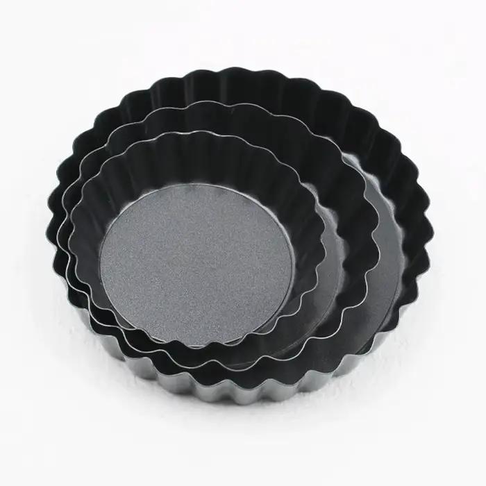 Moule à gâteau antiadhésif en acier au carbone moule à quiche rond fond amovible pour tarte pizza gâteau boulangerie pâtisserie occasionnels