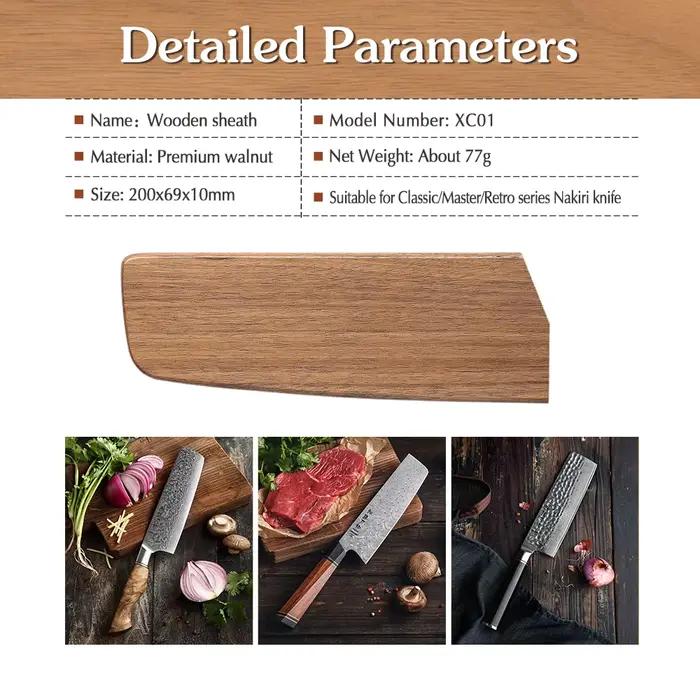 HEZHEN Magnetic knife Sheath Wooden