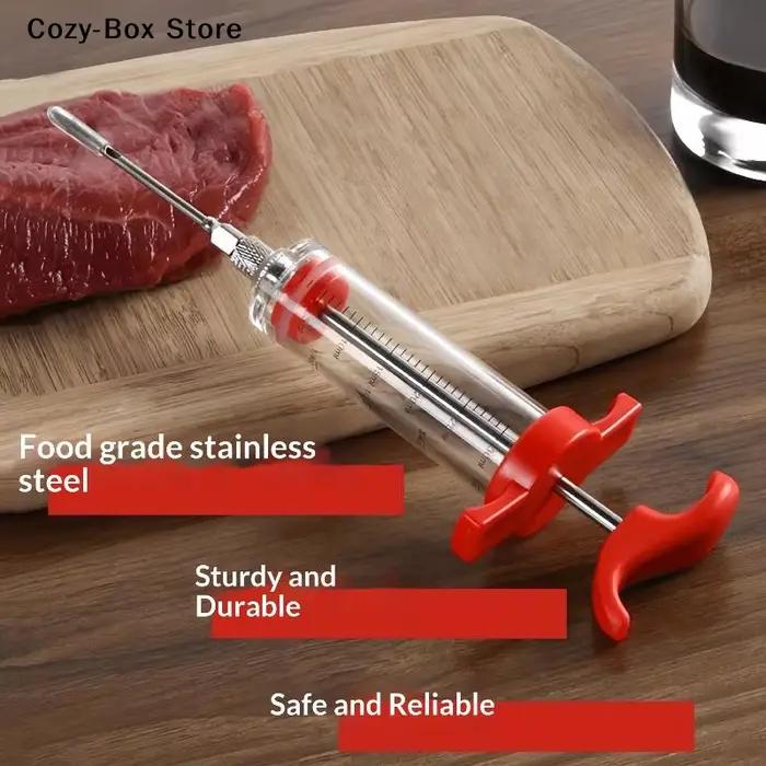 Seringue injectrice de marinade avec 3 aiguilles, injecteur de saveur pour marinade, outils de cuisine pour barbecue, kit injecteur de marinade pour dinde