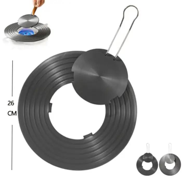 Plaque conductrice de chaleur pour cuisinière à gaz en alliage d'aluminium, 7.08 à 11.8 pouces, poignée amovible, plateau chauffant multifonctionnel