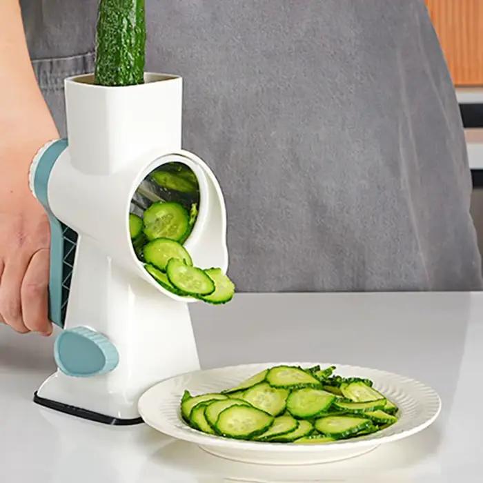 Gadget de cuisine 3 en 1, trancheur de légumes à manivelle, râpe à fromage rotative en plastique, permettant d'économiser du travail, broyeur manuel de légumes, carottes