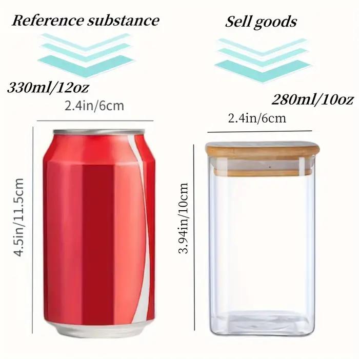 1/2/4/8 pièces, pots en verre de 10oz avec couvercles hermétiques, pots de bonbons, récipients de stockage des aliments avec couvercles en bambou, pots transparents
