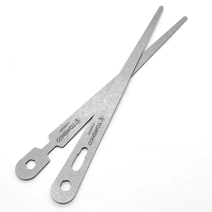 Pinces alimentaires polyvalentes pour Barbecue, pour la cuisine, le Camping, pinces à pain en métal Ti, baguettes portables amovibles, saines et écologiques