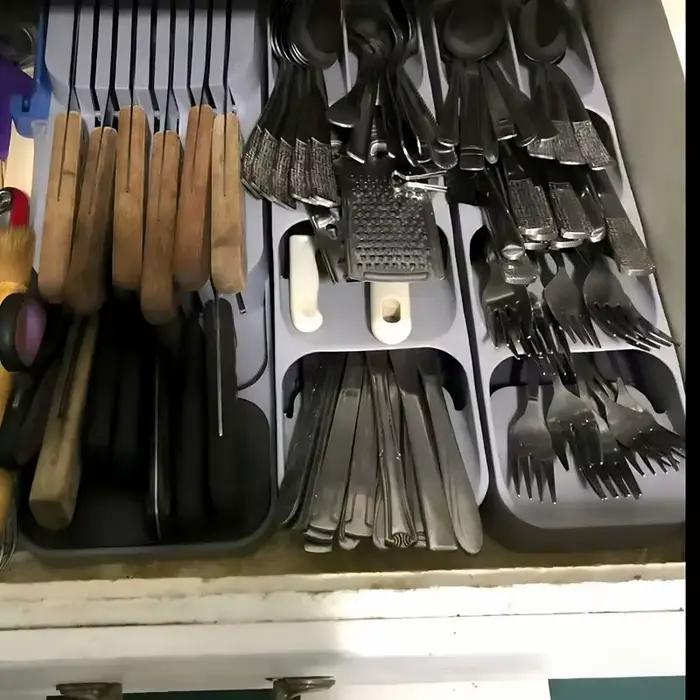 Boîte de rangement pratique pour couteaux à tiroir - Accessoire de cuisine - Support