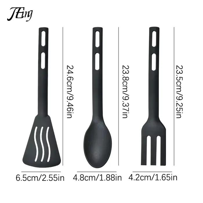 Ensemble d'ustensiles de service de cuisine, couverts de cuisine, cuillères, Kit en Nylon, spatule, vaisselle Portable de Camping, couverts à fente en plastique