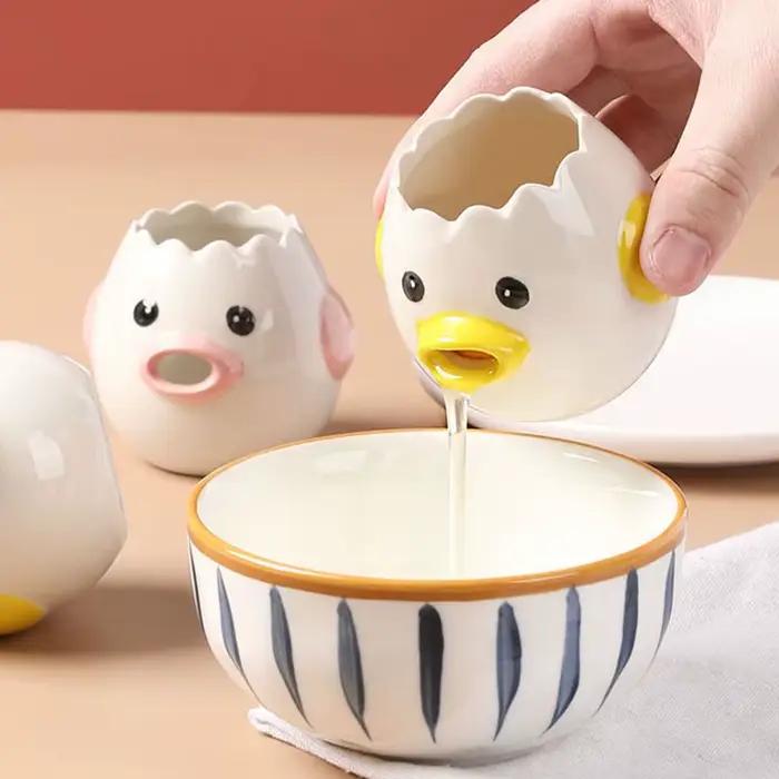 Séparateur de blanc d'œuf en céramique en forme de dessin animé