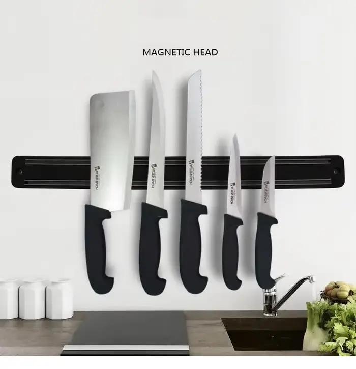 Support à couteaux magnétique polyvalent, bande d'outils de cuisine ménagers, support de couteaux magnétique mural peu encombrant avec support