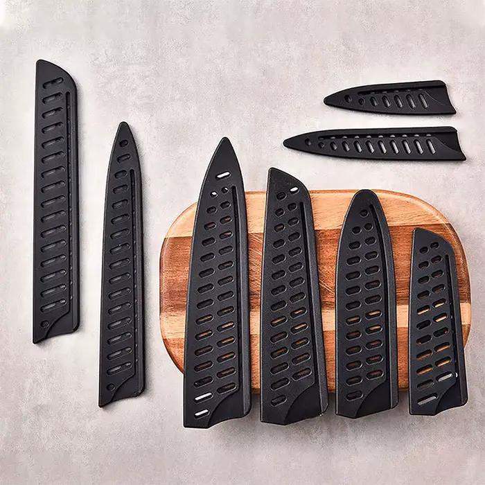 SE Nouveau Protège-lames de couteau en plastique noir, étui de protection pour couteaux de chef, à désosser, à fruits, à pain, et autres outils de cuisine