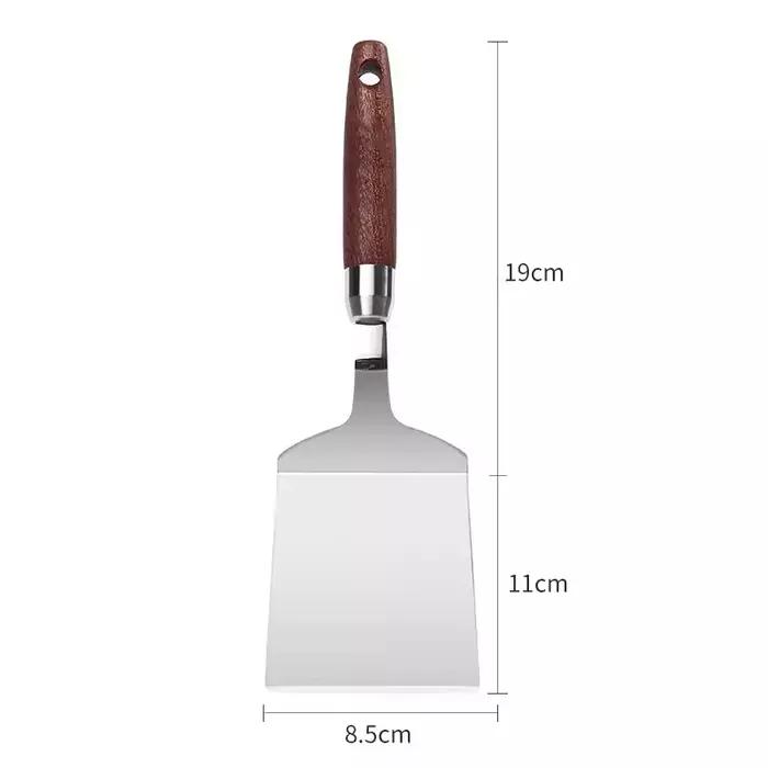 Spatule en acier inoxydable avec manche en bois