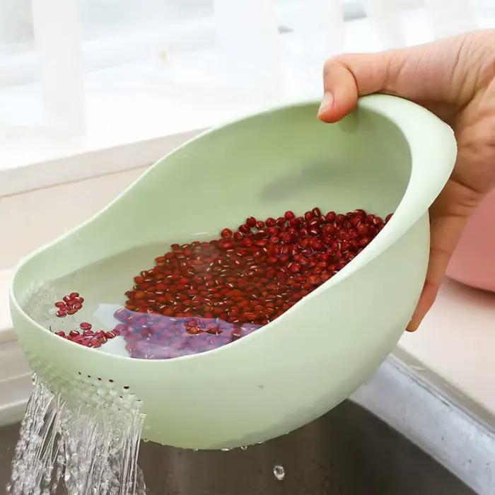 Passoire à riz 2 en 1, lave-haricots