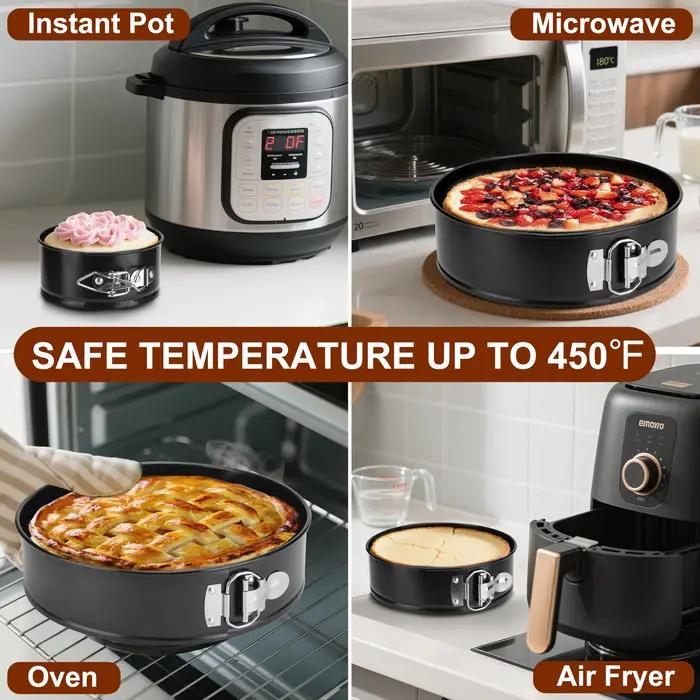 Moule à gâteau rond antiadhésif avec fond amovible pour gâteaux et cheesecakes diverses occasions de cuisine et de pâtisserie