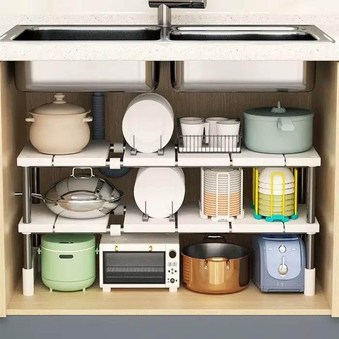 Support de rangement pour évier multifonctionnel robuste et facile à nettoyer pour une cuisine bien organisée et efficace