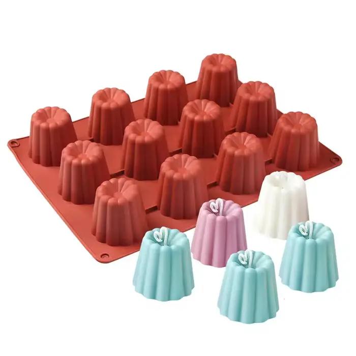8/12/18 trous Caneles Silicone moule Muffin Cupcake plateau de cuisson Bordelais cannelé gâteau Pudding moule bricolage cuisson cuisine accessoires