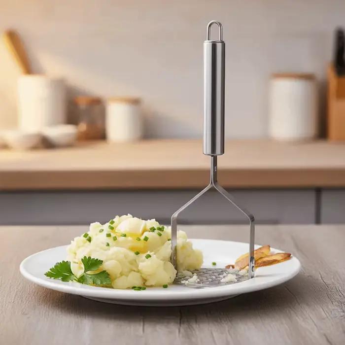 Presse-purée de pommes de terre en acier inoxydable