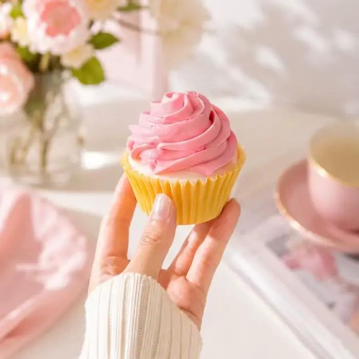 Support de présentation de cupcakes en papier simulé, accessoire de photographie créatif pour fêtes, desserts et pâtisseries