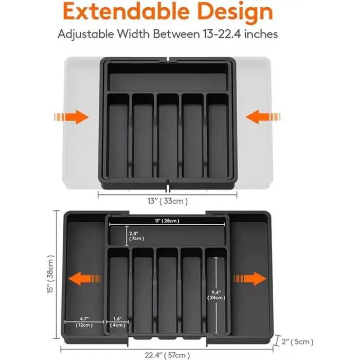 Plateau à ustensiles extensible