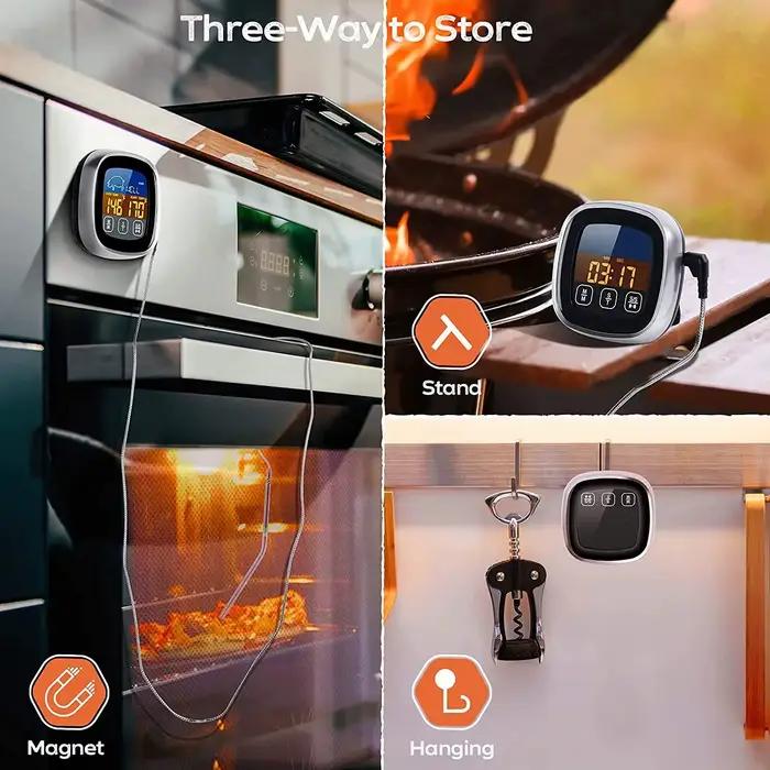 HOMEFISH thermomètre de cuisine à viande numérique en acier inoxydable étanche température
