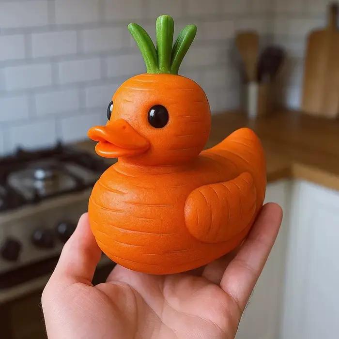 Oeuvre d'art en résine de canard de chou peculiar, Figurine d'animal inspirée de légumes nouveauté, cadeau de décoration de bureau drôle