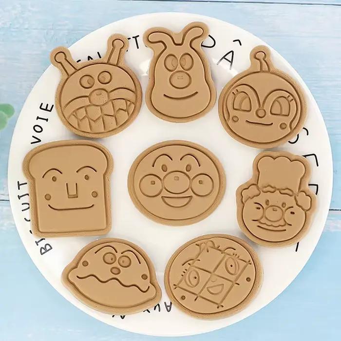 Anpanman-Moules à strass en plastique, ensemble de 8 pièces, outils de cuisson, décoration de pâtisserie