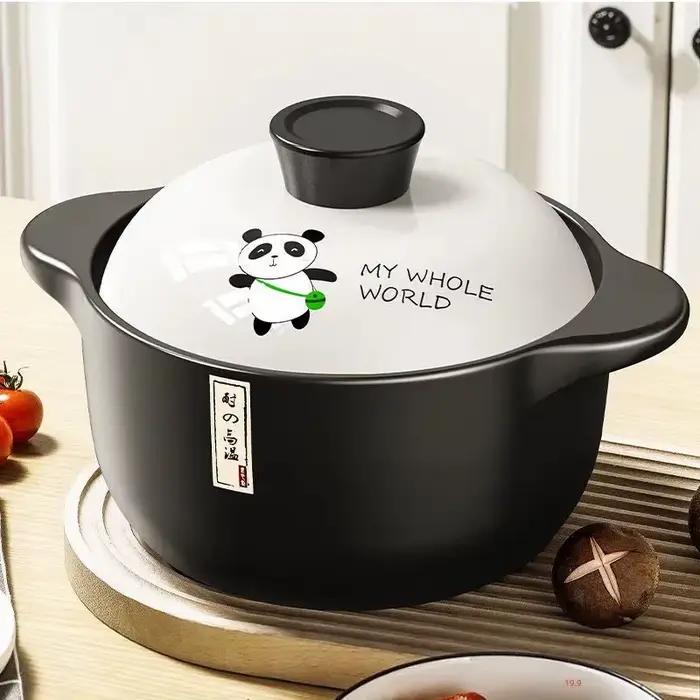 Casserole en céramique 2,5 litres pour ragoût, résistante aux hautes températures, design élégant pour cuisine, blanc jaune rouge pour occassions spéciales