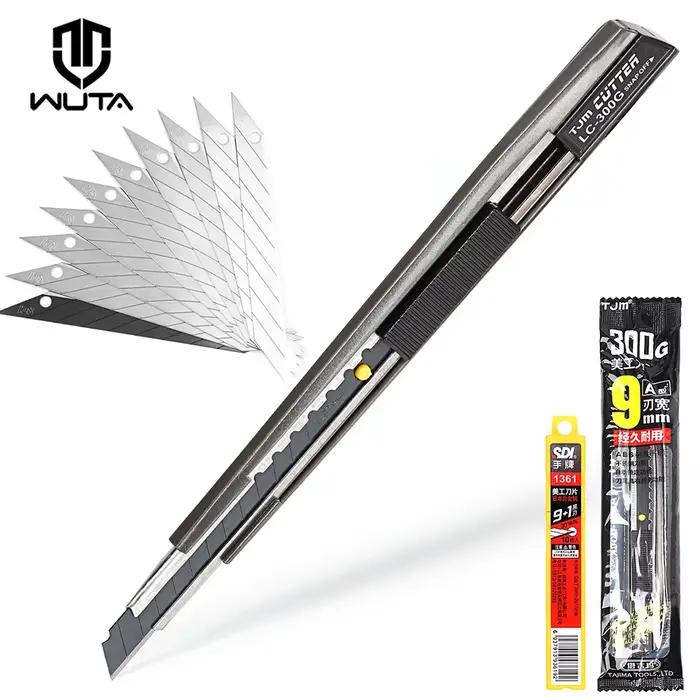 WUTA couteau artisanal pointu utilitaire coupe-cuir lames en acier pour la peau stylo à papier couteaux à graver pour l'artisanat dessin outils de coupe de bricolage