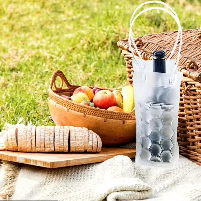 Sac à vin glacé support de refroidissement en gel seau à glace réfrigérateur pour bar boissons fraîches occasions spéciales événements festifs