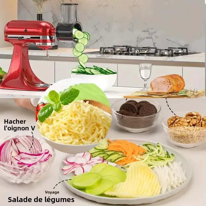Râpe/Trancheuse KitchenAid : Accessoire à 5 lames en acier inoxydable pour le fromage