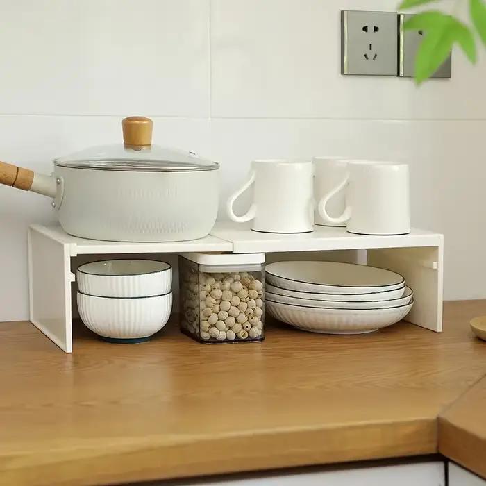 Étagère de cuisine rétractable, armoire multifonctionnelle pour la maison, plat superposé, finition bouteille d'assaisonnement, support de rangement, organisateur de réfrigérateur
